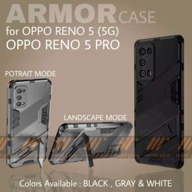 ARMOR CASE OPPO RENO 5 5G &amp; CASING ARMOR OPPO RENO 5 PRO - MARKMARKET WHITE OPPO RENO 5PRO
