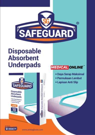 SAFEGUARD UNDERPAD 60X90 UPAD ALAS PERLAK POPOK DEWASA MEDICAL ONLINE