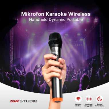 TaffSTUDIO Mikrofon Karaoke Wireless Handheld Dynamic Portable