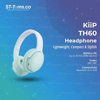 KiiP TH60 TH 60 Over-Ear Bluetooth Headphone With AUX 30Hrs Hijau