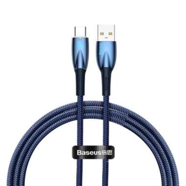 BASEUS KABEL DATA 100W FAST CHARGING GLIMMER USB TO TYPE C 6A Biru