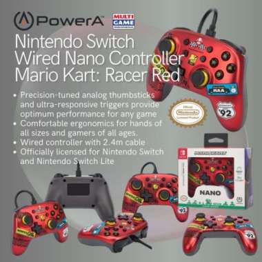 Switch NANO Mario Kart Metallic Wired Controller (Power A) 17885-04531 GARANSI 1 TAHUN