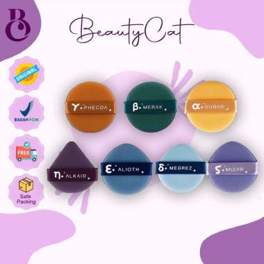 Spons Make Up Busa Lembut Spons Bedak Tabur Beauty Powder Puff Foundation merak hijau
