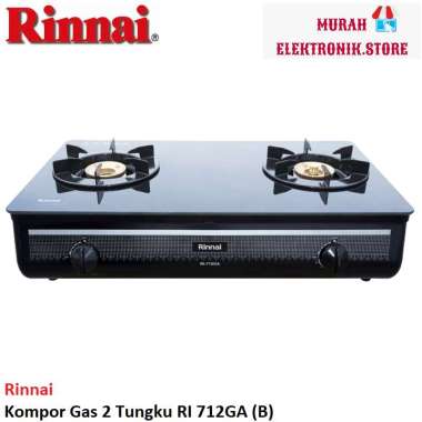 Rinnai Kompor Gas RI 712 GA(B)/GA(W) Kompor 2 Tungku RI 712GA(B) RI 712GA(W)