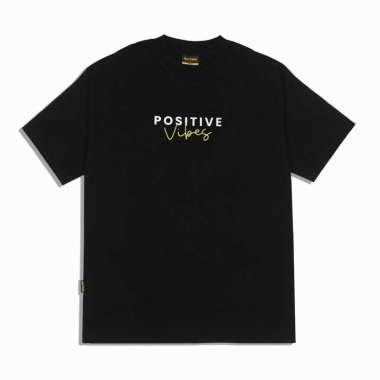 Guten Inc - T-Shirt Positive Vibes Glow In The Dark Kaos Hitam Pria S