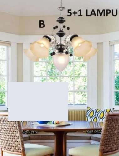 FL 1719 LAMPU GANTUNG HIAS 6 LAMPU MINIMALIS KLASIK CLASSIC RUANG TAMU B