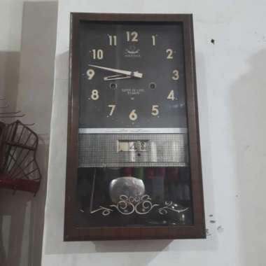 Jam Dinding Bandul Antik Kuno Lonceng Klasik Kayu Jadul De Luxe