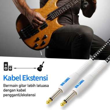 HK Cable Kabel Audio Gitar Bass Elektrik 6.35mm 24 AWG OFC Braided 3m CBC-30 Kalimba Alat Musik Capo