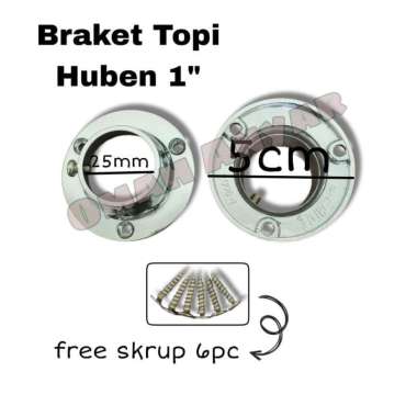 Braket Pipa Topi 1" inch diameter 2,5cm merk Huben BP-25 Huben