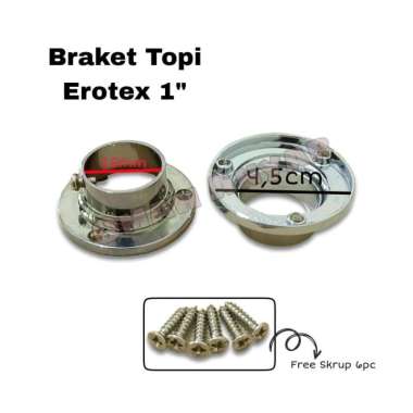Braket Pipa Topi 1" inch diameter 2,5cm merk Huben Erotex 1"