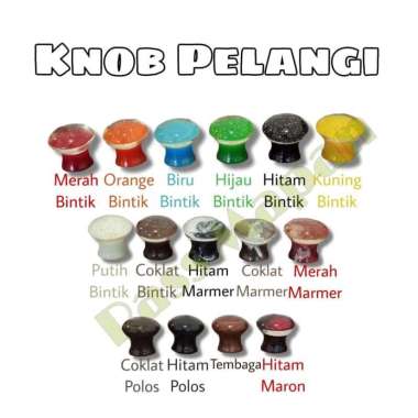 Knop Tarikan Pegangan Handle Laci Pintu Lemari Pelangi Bintik Emas Hitam Bintik