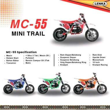 Sepeda Motor Bensin Mainan Anak Mini Trail Lenka MC55 2 Tak 50cc MC 55
