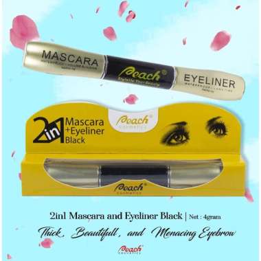 PEACH 2IN1 MASCARA + EYELINER BLACK 2in1