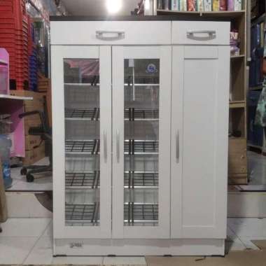 lemari sepatu jumbo stil kaca