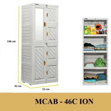 lemari pakaian minimalis Napoli kaca ion