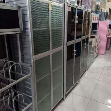 rak piring 2 pintu full kaca