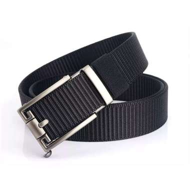 Ikat Pinggang Pria Canvas Ikat Pinggang Pria Nylon Premium Kepala Besi Ukuran 120 Hitam