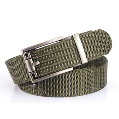 Ikat Pinggang Pria Canvas Ikat Pinggang Pria Nylon Premium Kepala Besi Ukuran 120 Army