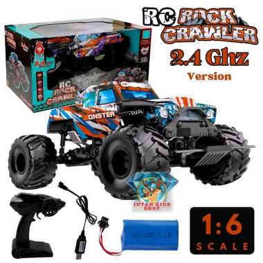 MAINAN ANAK RC 2.4 GHZ REMOTE CONTROL CHARGE 1:6 JEEP OFF ROAD ROCK CRAWLER 4WD JUMBO Kemasan Biasa