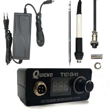 solder station mechanic & Quicko T12 super runcing LED besi las elektronik versi DC baru besi Digita