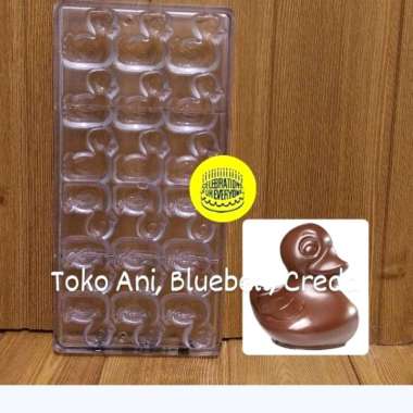 Polycarbonate 3D Duck Chocolate Mold , 18 cav , 4 x 4.1 x 0.9 cm ( PP1382 )