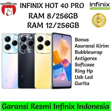INFINIX HOT 40 PRO RAM 8/256GB | 12/256GB GARANSI RESMI INFINIX RAM 8/256GB gold
