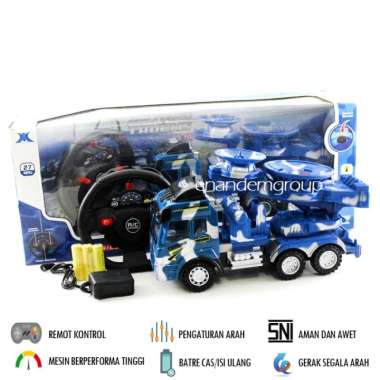 MAINAN MOBIL REMOT KONTROL RC TRUK RUDAL MILITER Biru