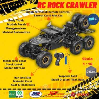 RC OFFROAD ROCK CRAWLER MOBIL REMOTE KONTROL 1:16 6WD 1200MAH RDR1073 Hitam