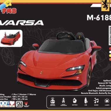 MOBIL AKI ANAK PMB 6188 M6188 VARSA MOBIL REMOTE REMOT KONTROL Merah