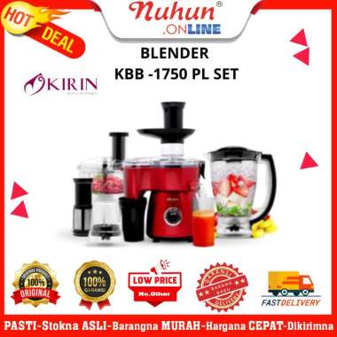 Kirin Blender KBB-1750PL Set 4-in-1 Juicer Chopper Dry Mill