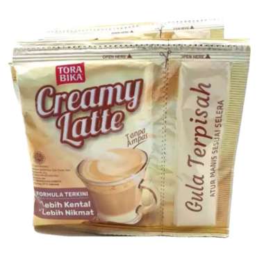 Torabika Creamy Latte 10 Sachet Kopi Instan 25 gram Kopi Tanpa Ampas dengan Gula Terpisah
