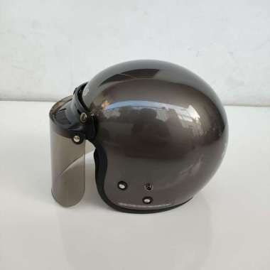 Helm Helmet Cargloss Retro Bogo Dewasa Kaca Cembung Datar Hitam Smoke Datar Pink