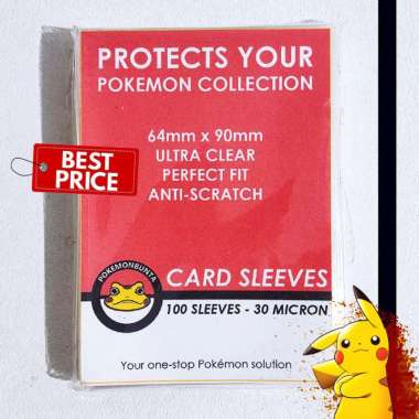 Pokemon Bunta Card Sleeves 30 Micron Plastik Pelindung Kartu TCG 100 PCS