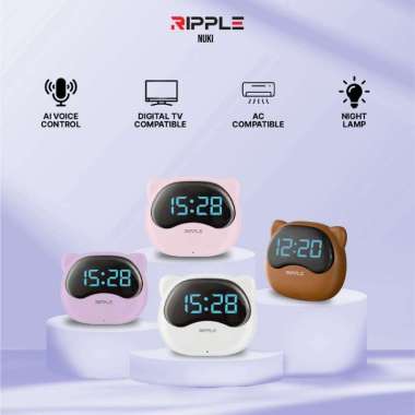 Smart AI Remote AC/TV Ripple NUKI voice command Alarm Night Lamp Coklat