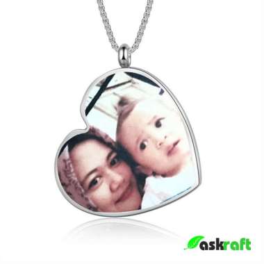 Askraft Kalung Love Foto & Nama 1 Sisi