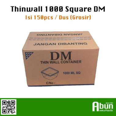 Thinwall Dm 1000Ml Square Isi 6Pak / 1 Dus Baru