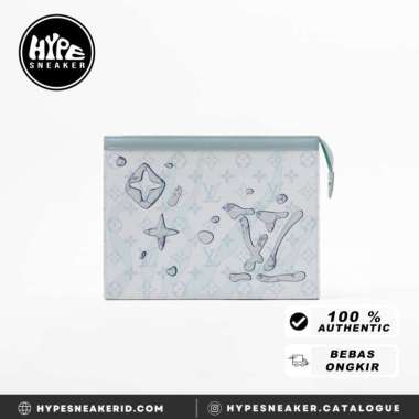 Tas LOUIS VUITTON LV AQUA BLUE POCHETTE CLUTCH 100% ORIGINAL 26X20X6CM