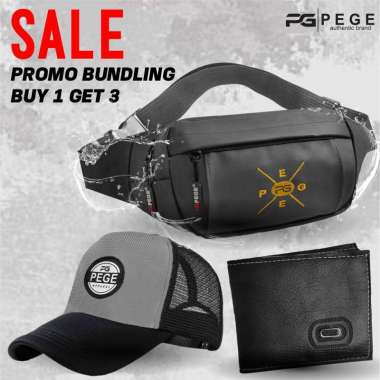 Bundling Paket Hemat Buy 1 Get 3 PEGE Thanos Waistbag Waterproof Topi Dompet Distro - PG Bundling 11