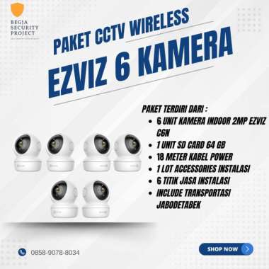 PAKET CCTV Wireless Ezviz Indoor 6 Kamera C6N