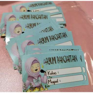 44 PCS Stiker Nama Buku / Stiker Custom Nama Buku Sekolah Anak/ Stiker Label Buku Waterproof PO 3har