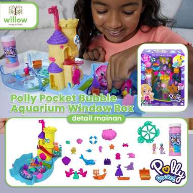 Mainan Motorik Anak - Polly Pocket Bubble Aquarium Window Box