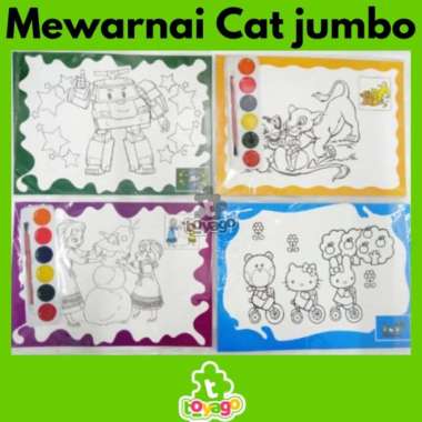Mewarnai Cat Air Jumbo +-100 Pcs Grosir Murah Multivariasi Multicolor