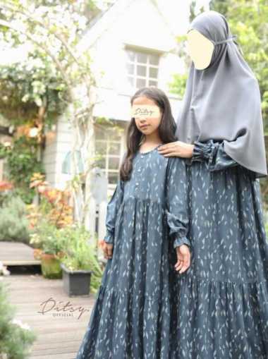 Ditsy Little Night Gown Nov 2023-Gamis Anak Seri Nixie Dark Blue 4