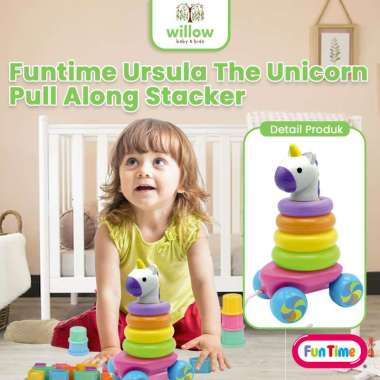 Mainan Edukasi Anak - Funtime Ursula The Unicorn Pull Along Stacker