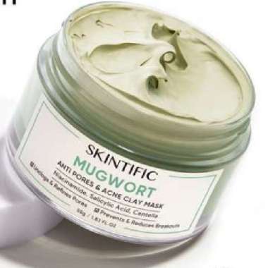 Masker Penghilang Bekas Jerawat / Masker Penghilang Jerawat Alami SKINTIFIC - Mugwort Acne Clay Mask