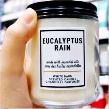 BBW EUCALYPTUS RAIN 1 WICK SCENTED CANDLE 198 G PENGHARUM RUANGAN