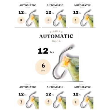 Kail pancing otomatis flip hook anti mocel dengan lubang mata pancing terbaru 12 pcs kail 01 kail ot
