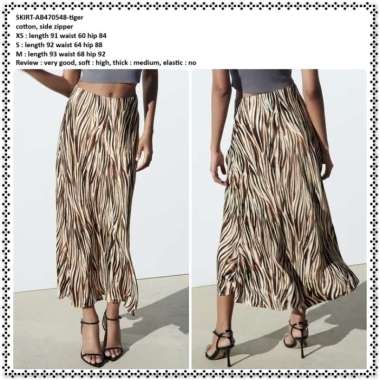 AB470548 Rok Panjang Maxi Skirt Pesta Tiger Macan Wanita Korea Import