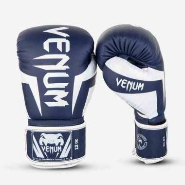 Sarung tinju boxing glove Venum Elite Boxing Gloves White/Navy Blue 12 Oz