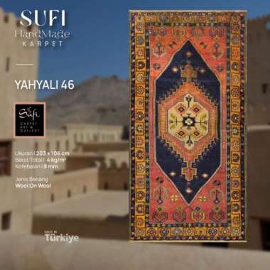 Karpet Handmade Made in Turki YAHYALI 46 Red L.Orange 203 x 106 Cm